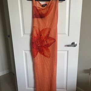 Hanifa Tangerine Mesh Top